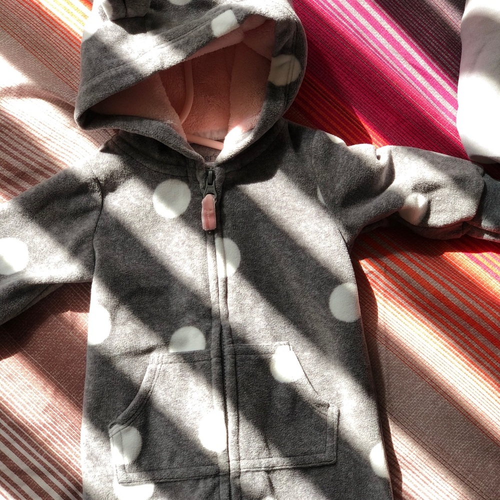 Teddy bear polka dot jumpsuit